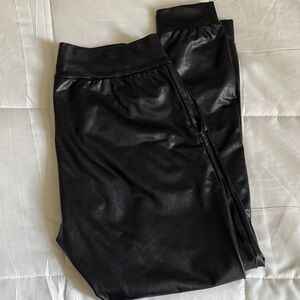 Commando Faux Leather Black Jogger Pants
